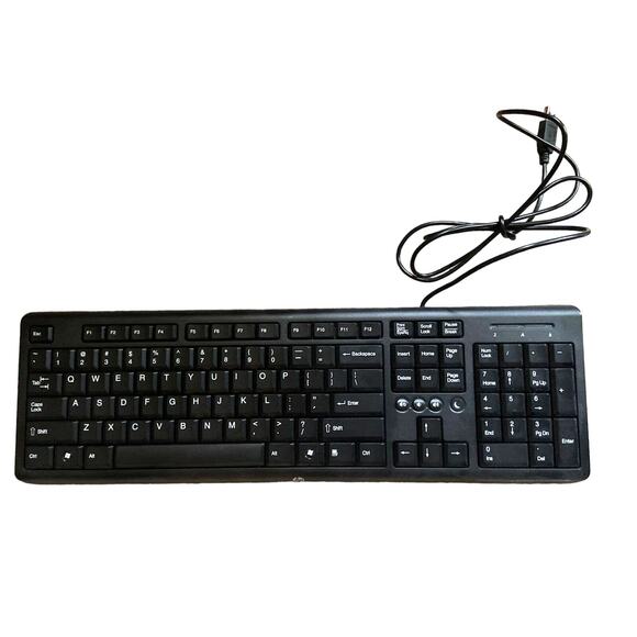 Genuine HP USB Wired PC Computer Keyboard Model SK-2085 Slim Black - Picture 1 of 4